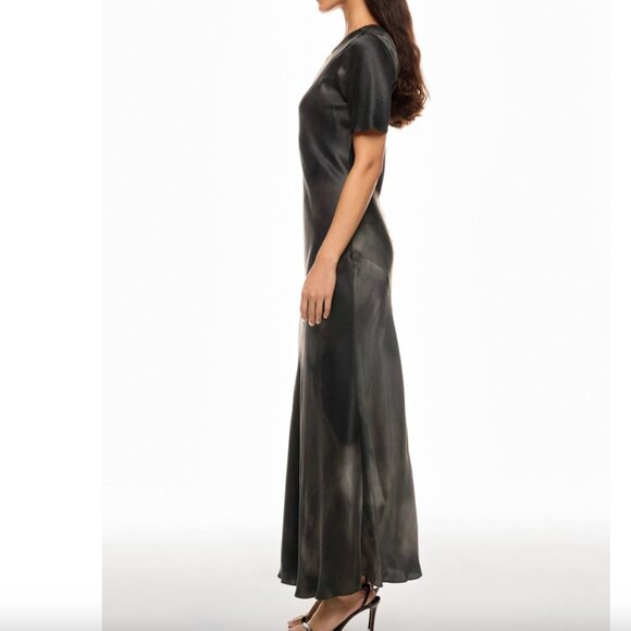 SILK LAUNDRY Short Sleeve Bias Dress Size Large - Picture 4 of 8